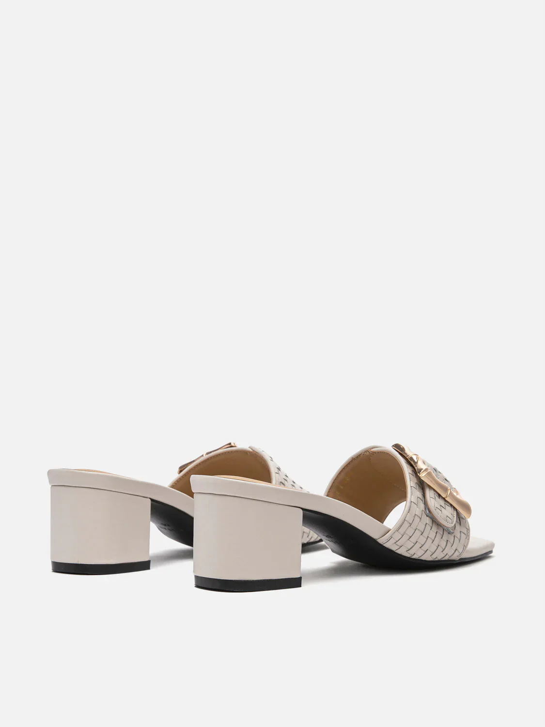 Elarise Woven Buckle Leather Heels - Image 8