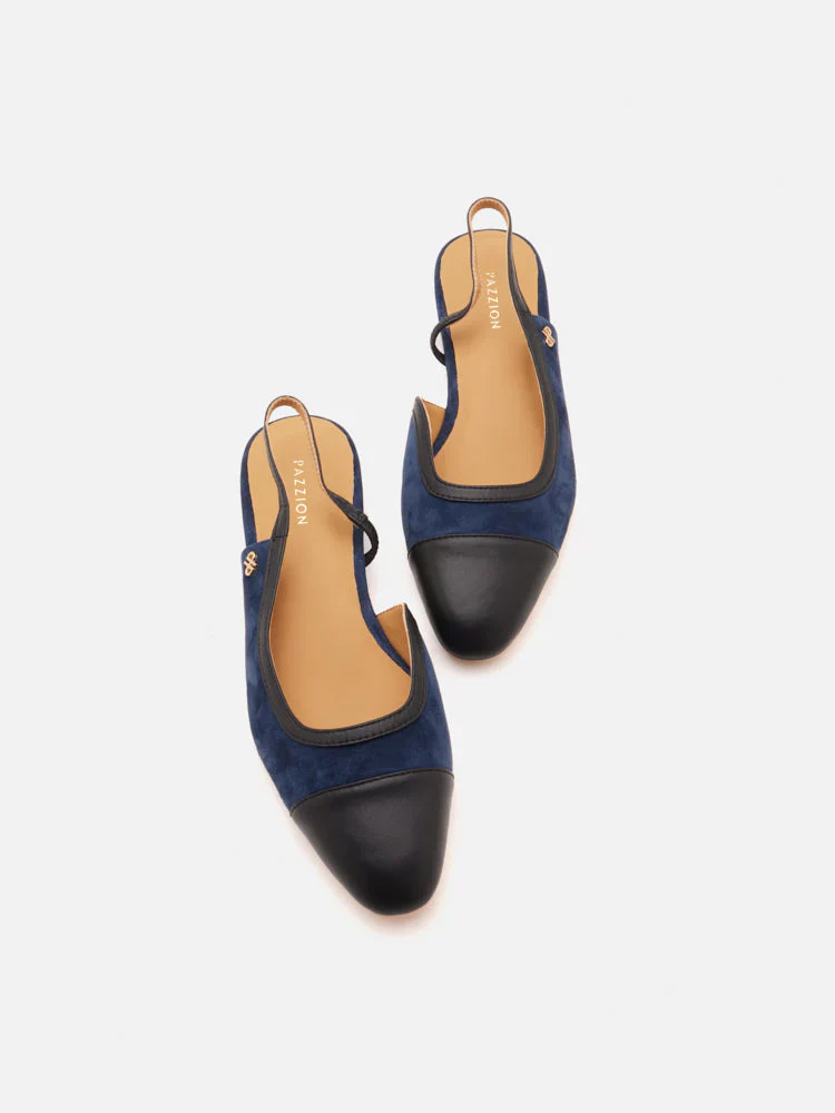 Hanneli Toe Cap Suede Slingback Flats - Image 13