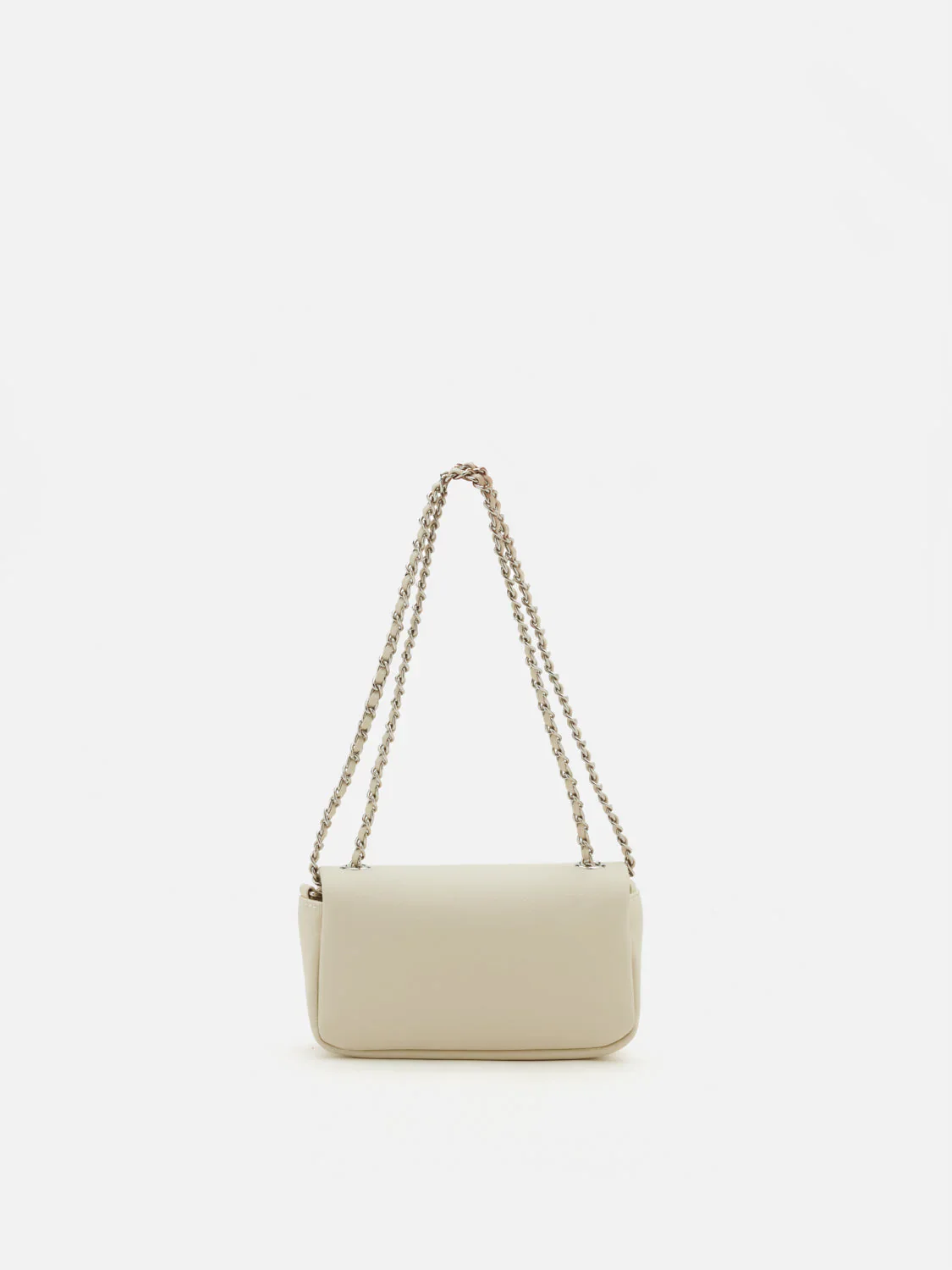 Fleur Raffia Leather Chained Crossbody Bag - Image 12