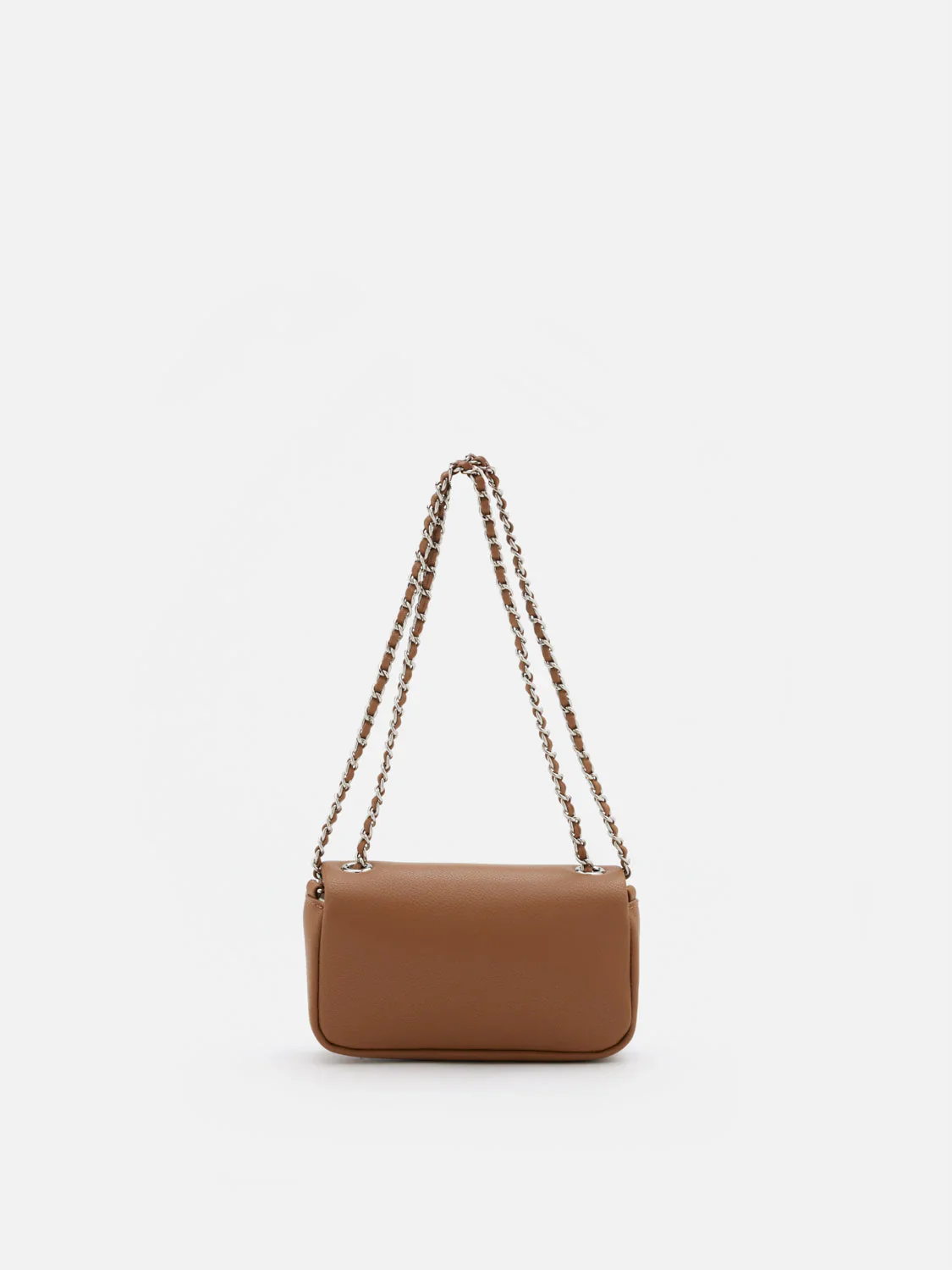 Fleur Raffia Leather Chained Crossbody Bag - Image 5