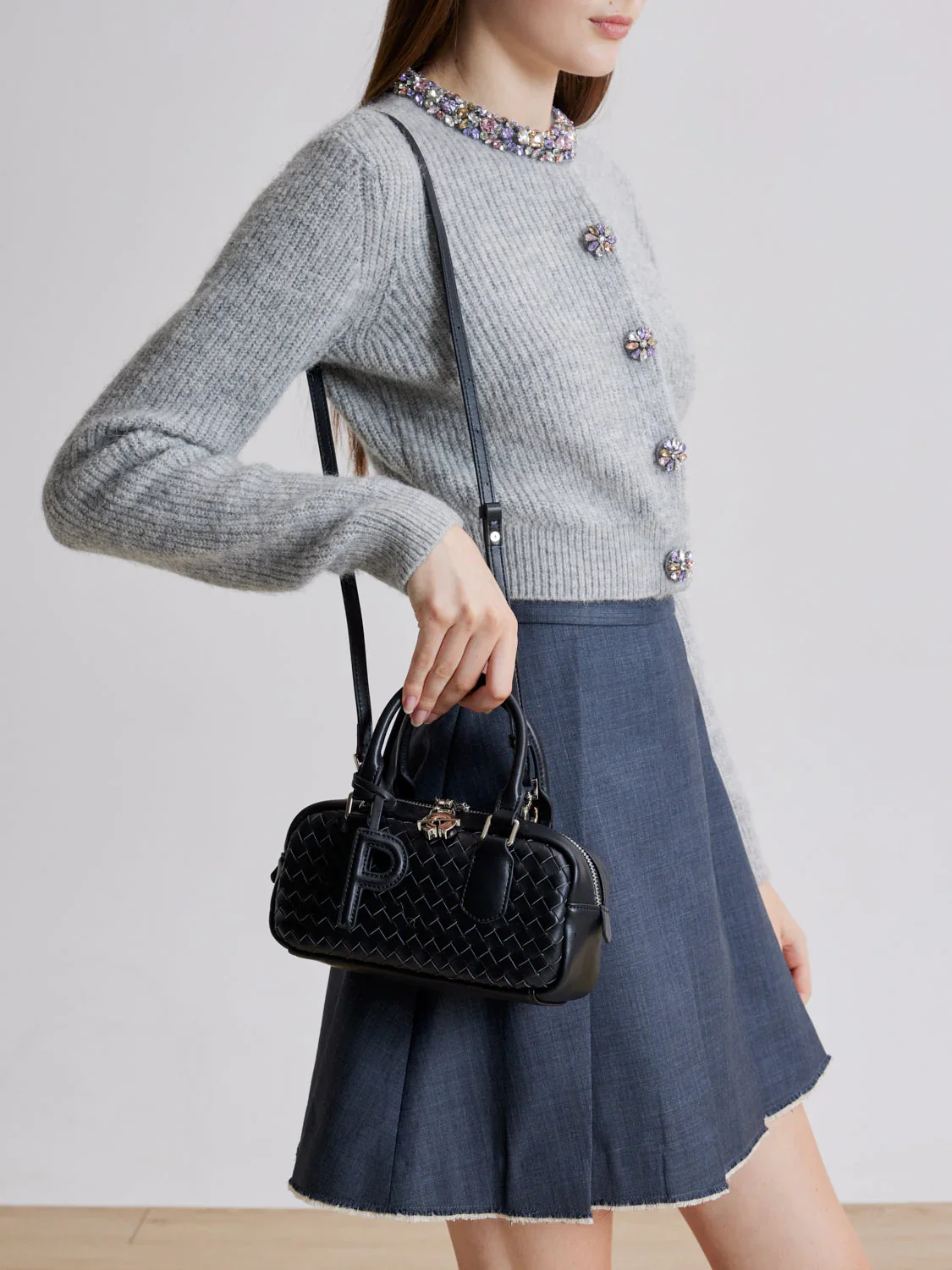 Fiorella Woven Leather Bag - Image 9