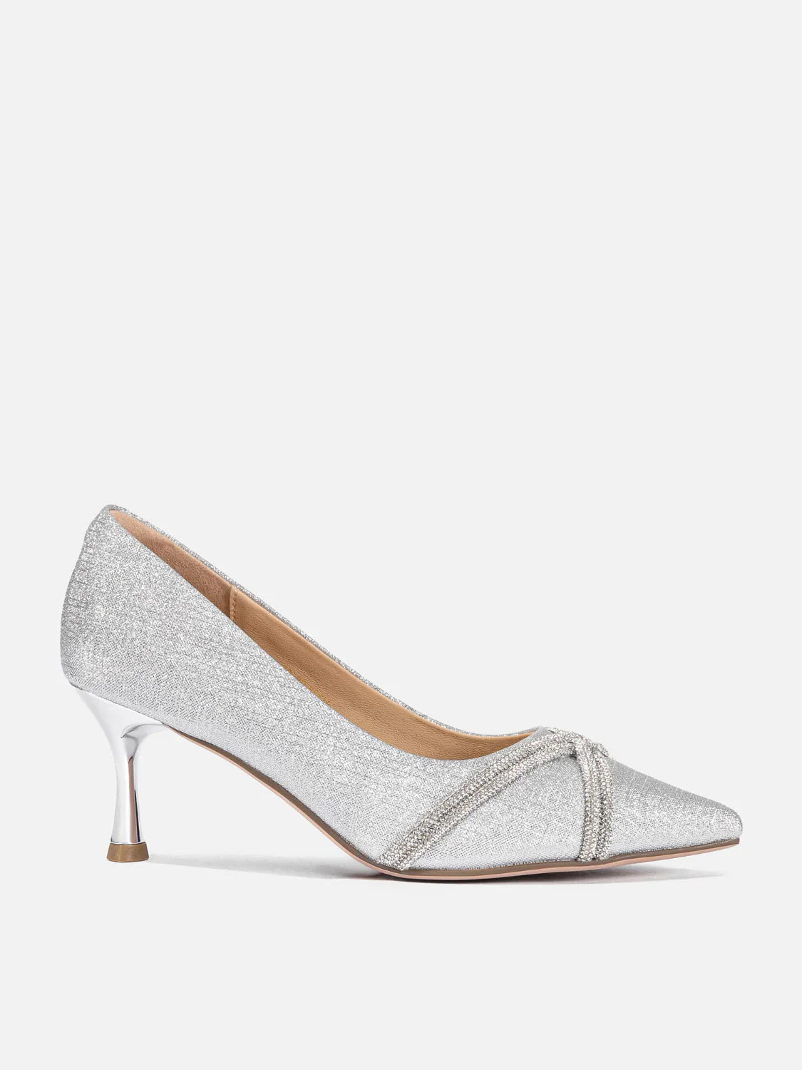 Zoravelle Crystal Embellished Glitter Heels - Image 11
