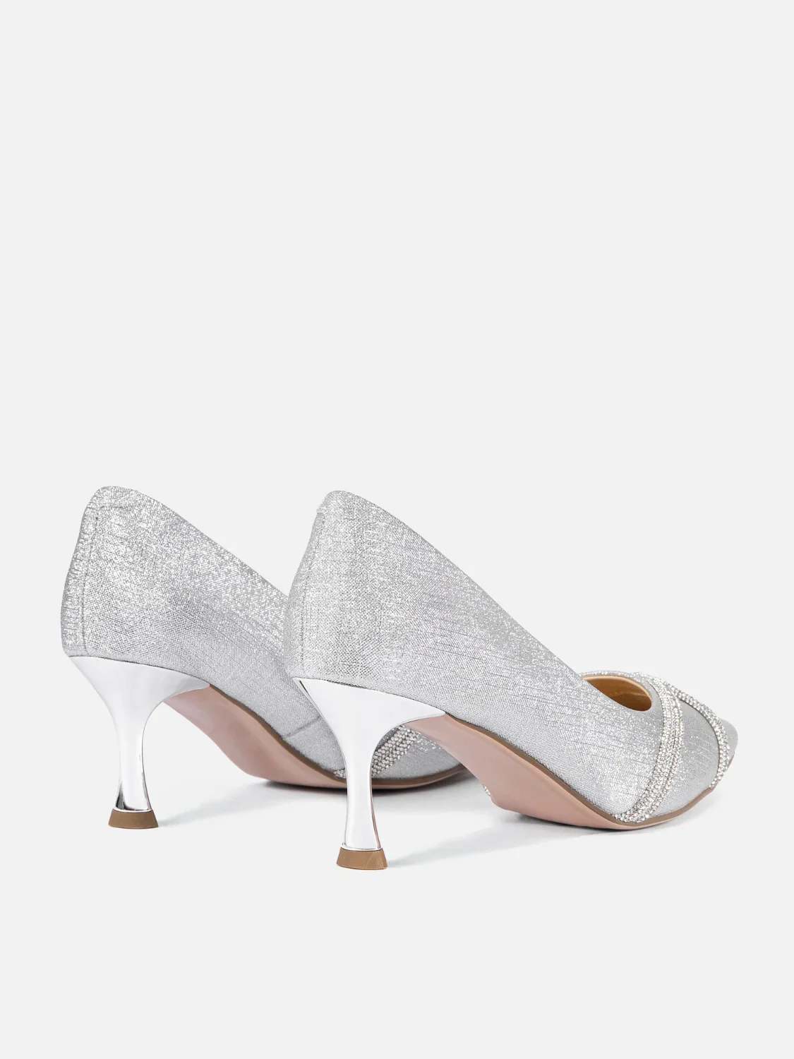 Zoravelle Crystal Embellished Glitter Heels - Image 14