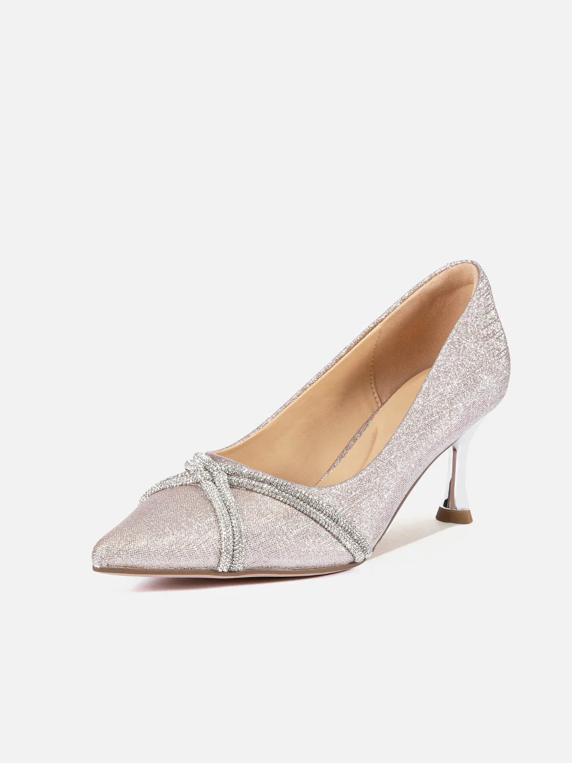 Zoravelle Crystal Embellished Glitter Heels - Image 3