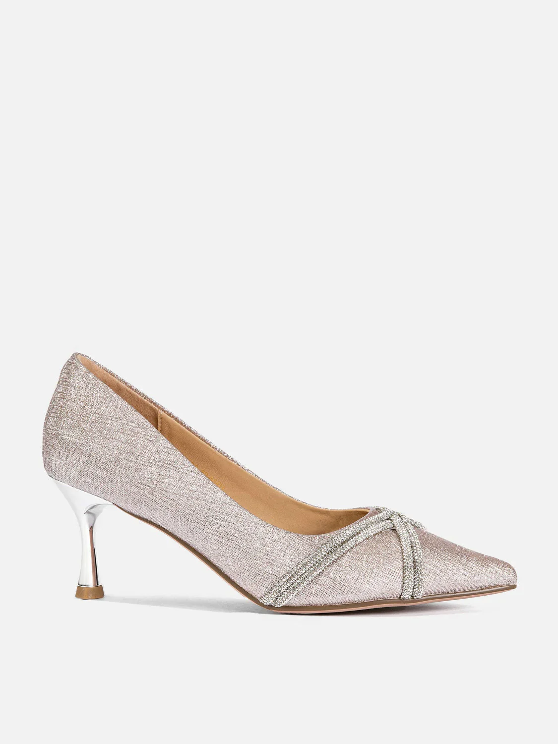 Zoravelle Crystal Embellished Glitter Heels - Image 5