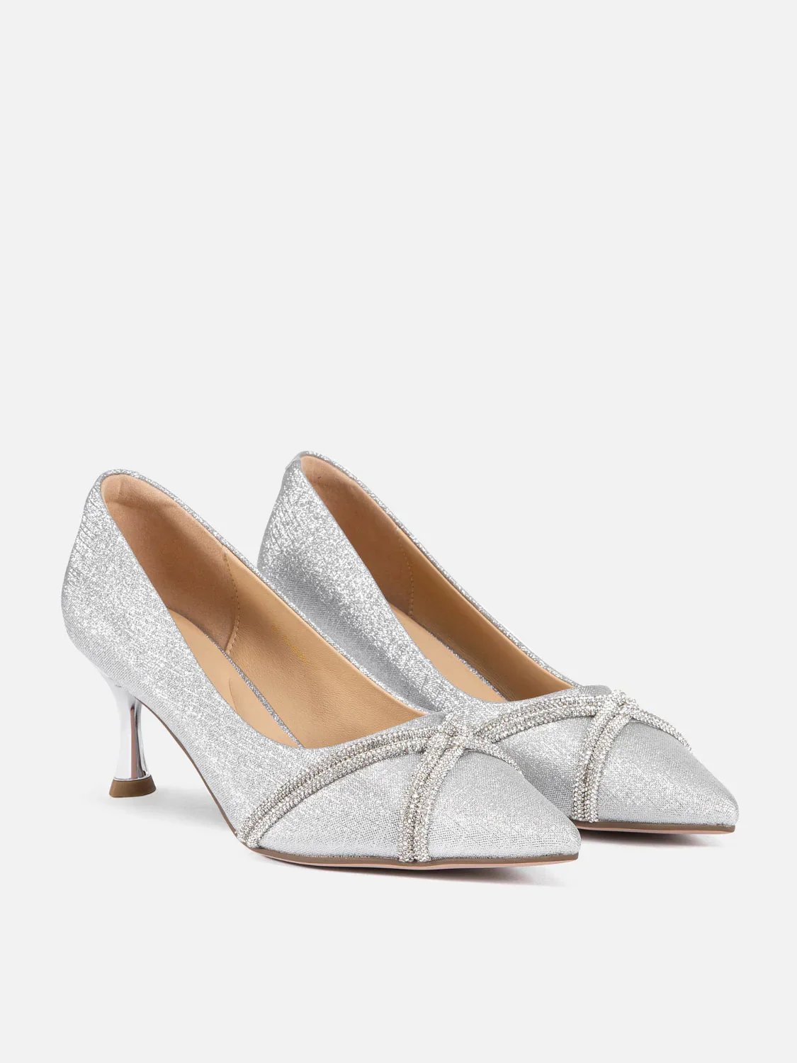 Zoravelle Crystal Embellished Glitter Heels - Image 9