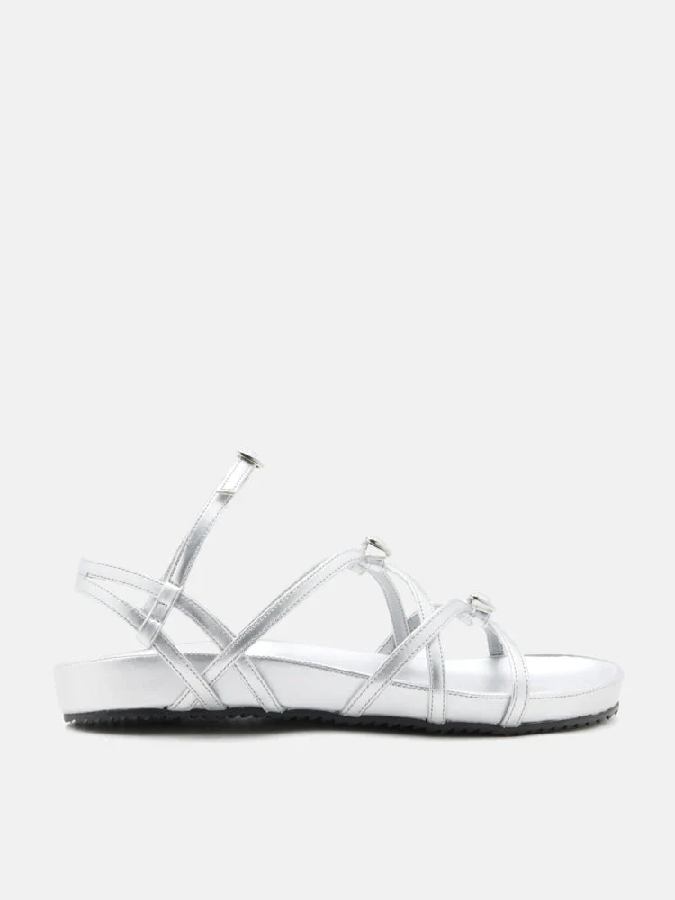 Anica Metallic Cross-Strap Comfort Sandals - Image 4