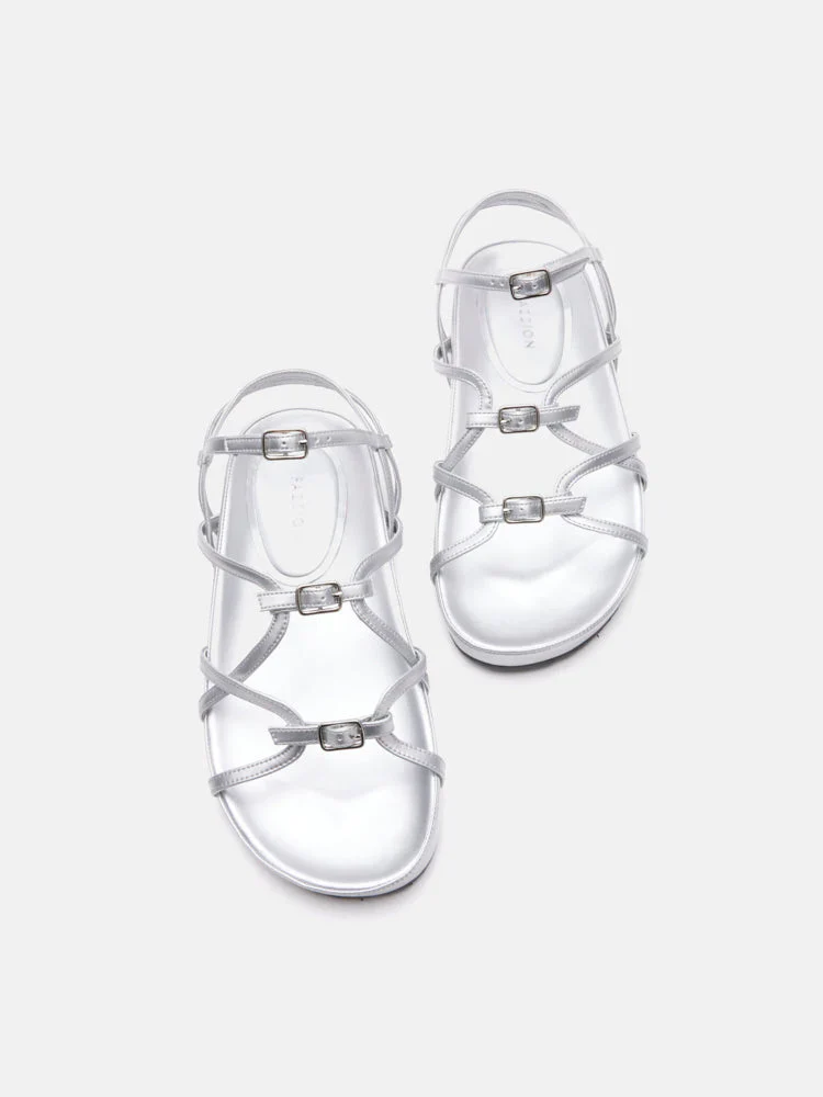 Anica Metallic Cross-Strap Comfort Sandals - Image 6
