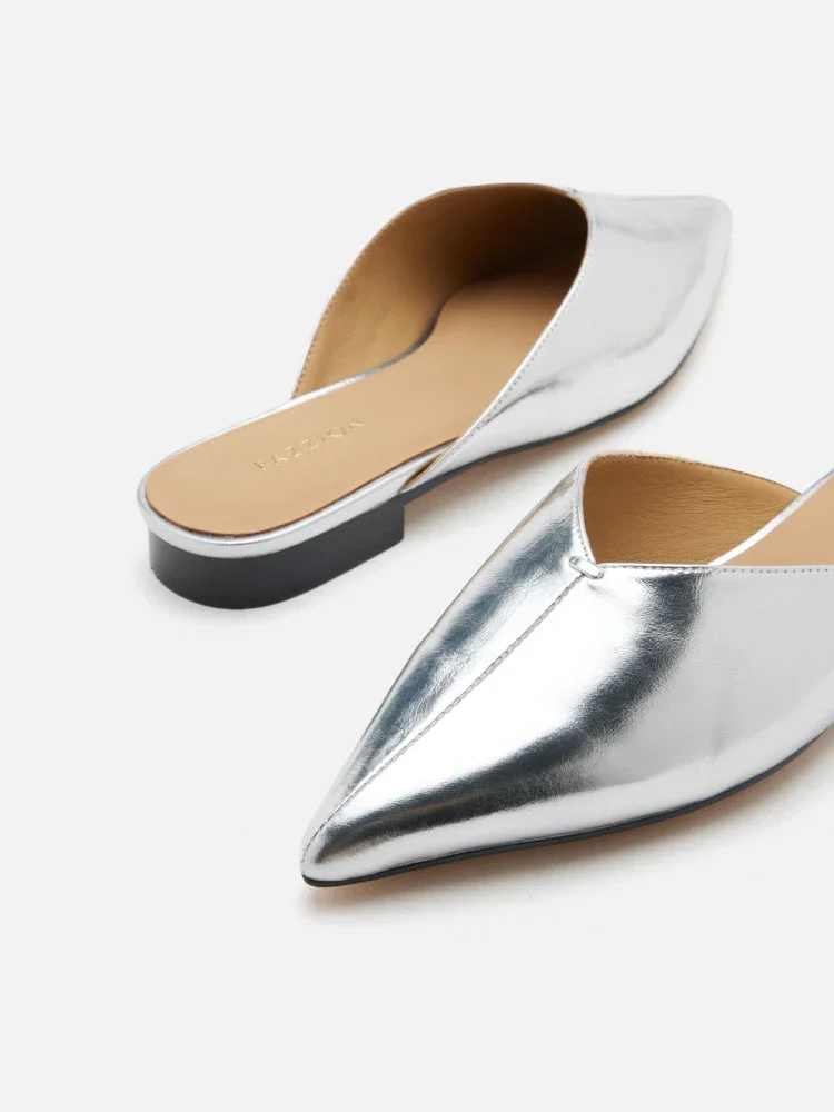 Allie Metallic Pointed Toe Mules - Image 10