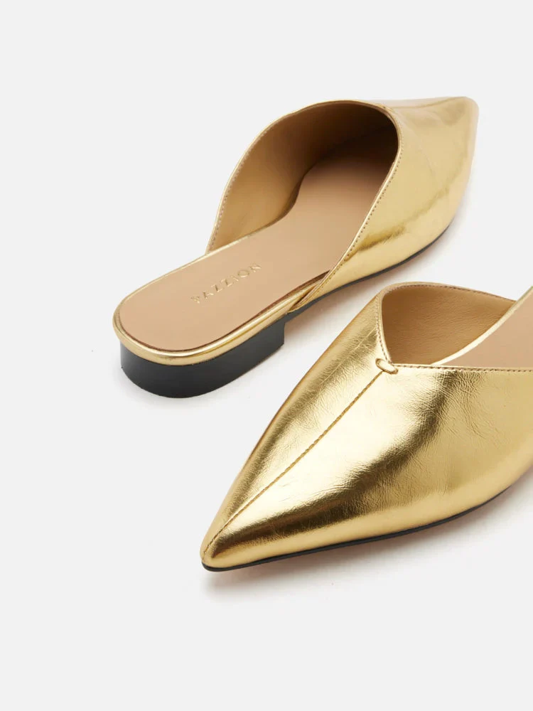 Allie Metallic Pointed Toe Mules - Image 3