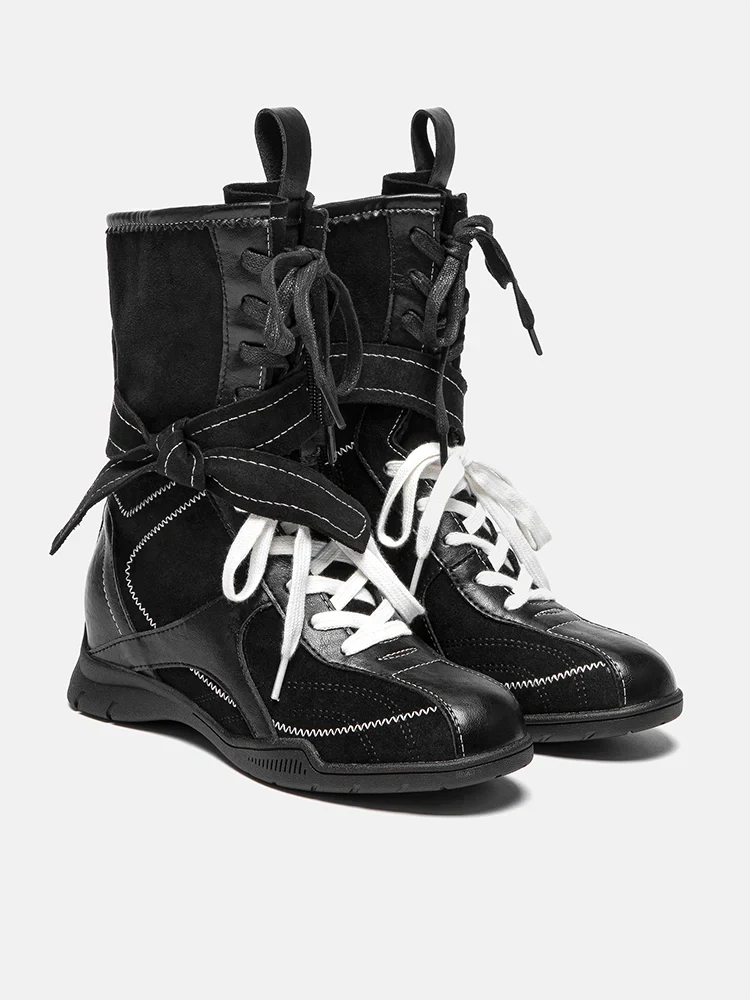 Onyx Velvet Laced Boots - Image 10