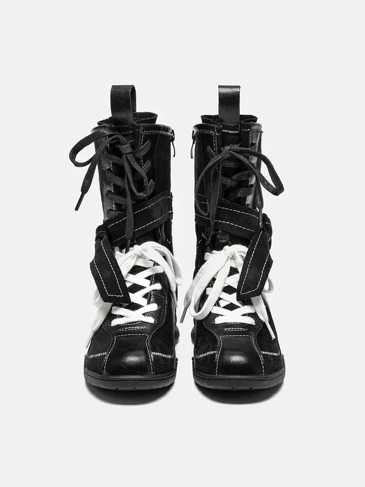 Onyx Velvet Laced Boots - Image 12