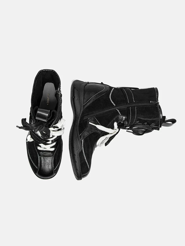 Onyx Velvet Laced Boots - Image 13