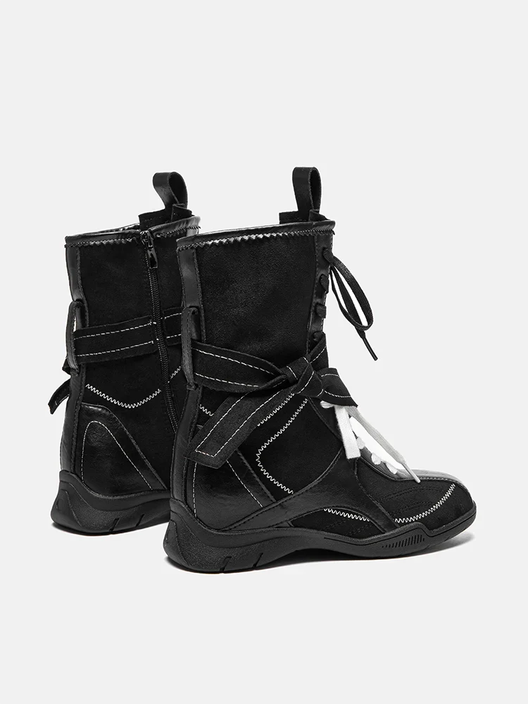 Onyx Velvet Laced Boots - Image 14