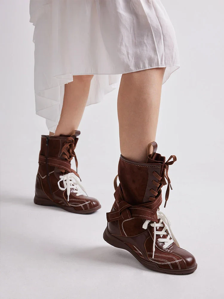 Onyx Velvet Laced Boots - Image 4