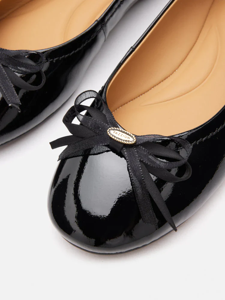 Pia Patent Accented Bow Flats - Image 12