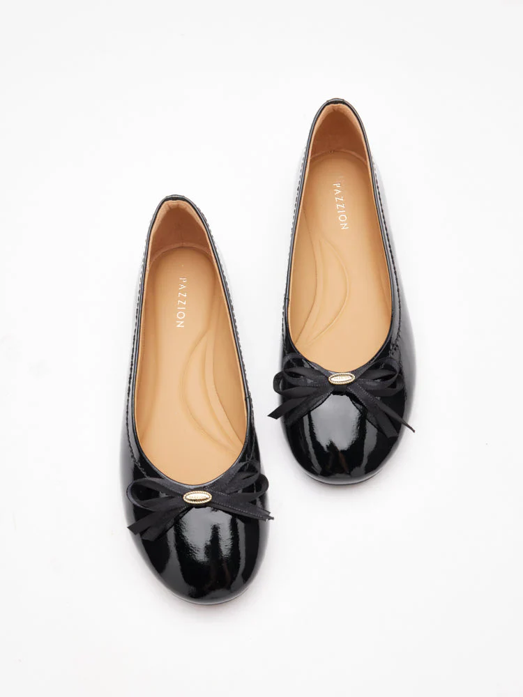 Pia Patent Accented Bow Flats - Image 14