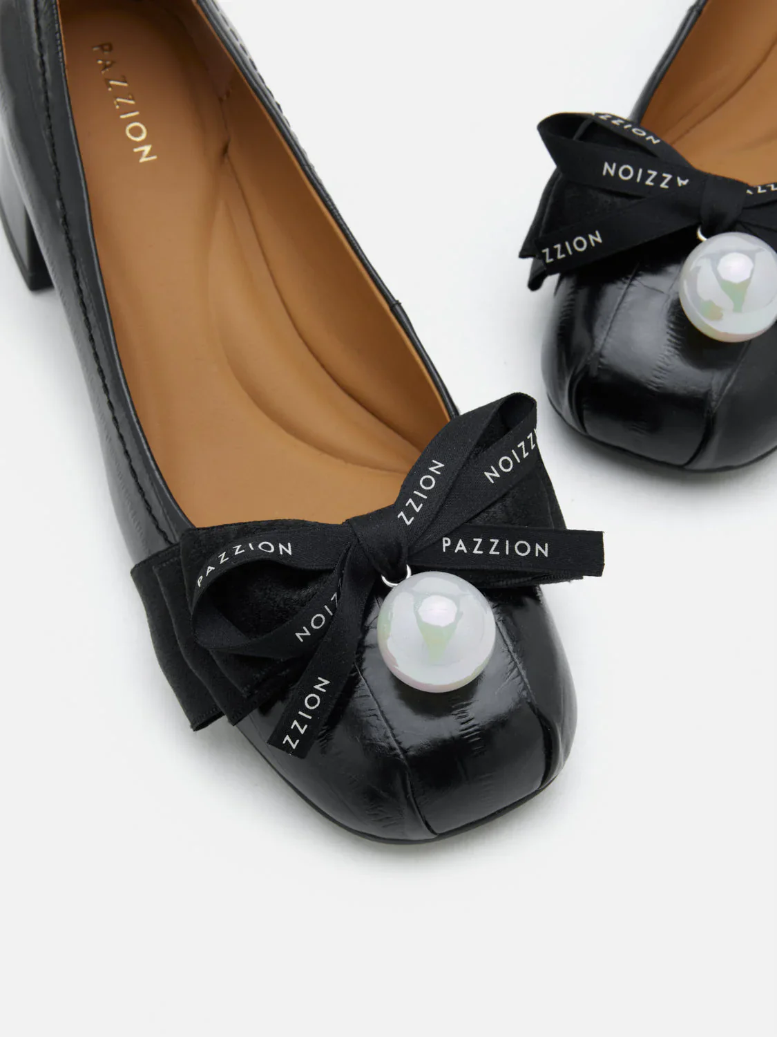 Florianna Ribbon and Pearl Low Block Heels - Image 10