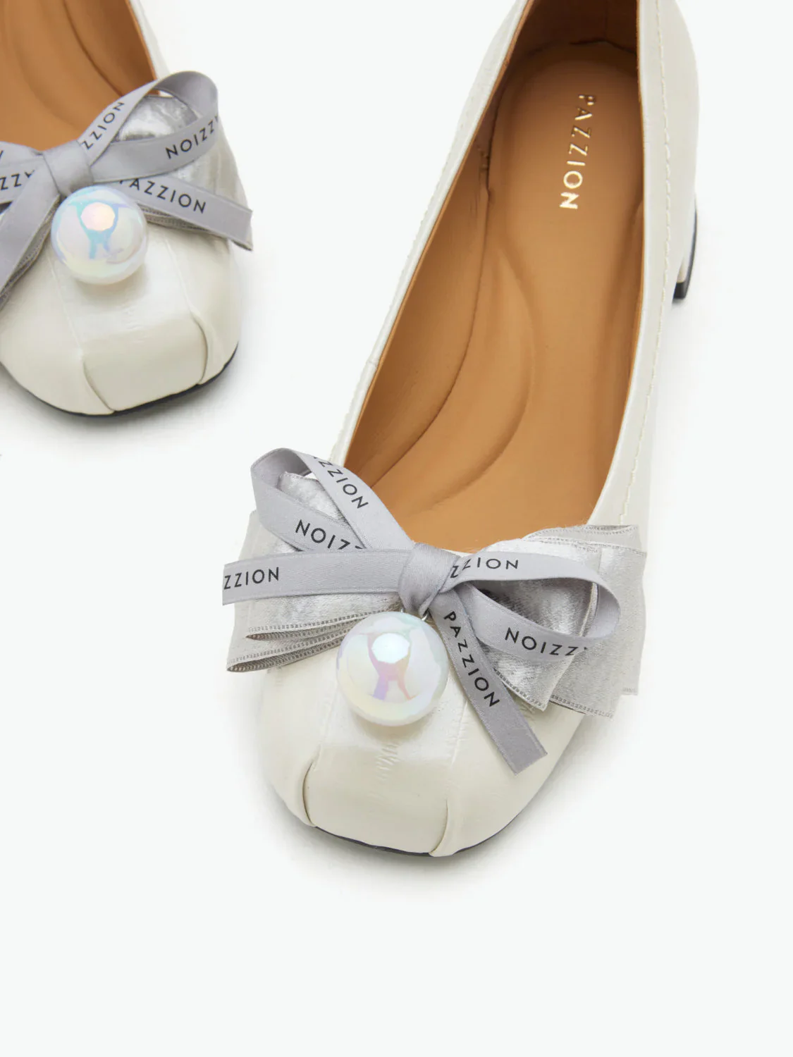 Florianna Ribbon and Pearl Low Block Heels - Image 3