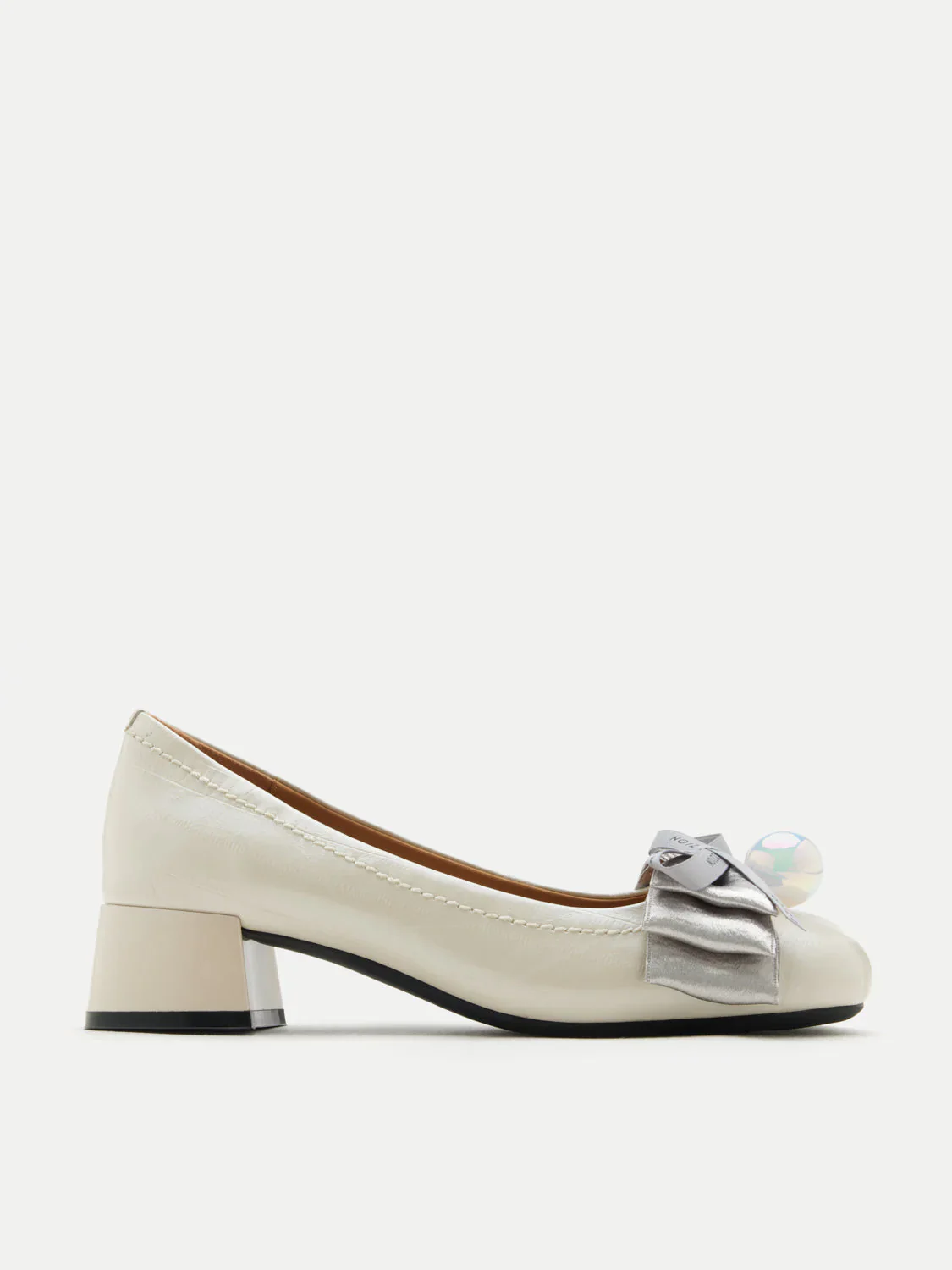 Florianna Ribbon and Pearl Low Block Heels - Image 4