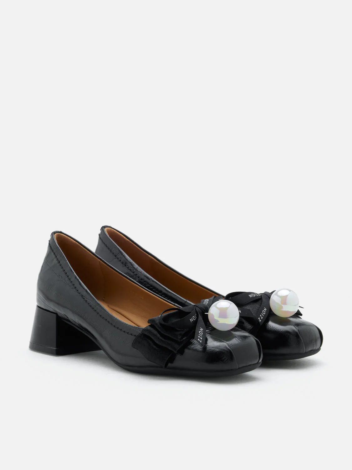 Florianna Ribbon and Pearl Low Block Heels - Image 8