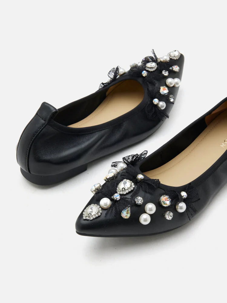 Alasdair Embellished Pointed Toe Flats - Image 10