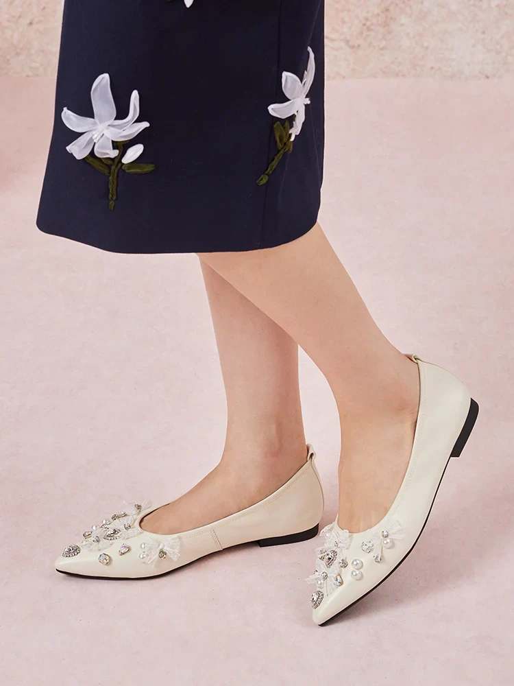 Alasdair Embellished Pointed Toe Flats - Image 2