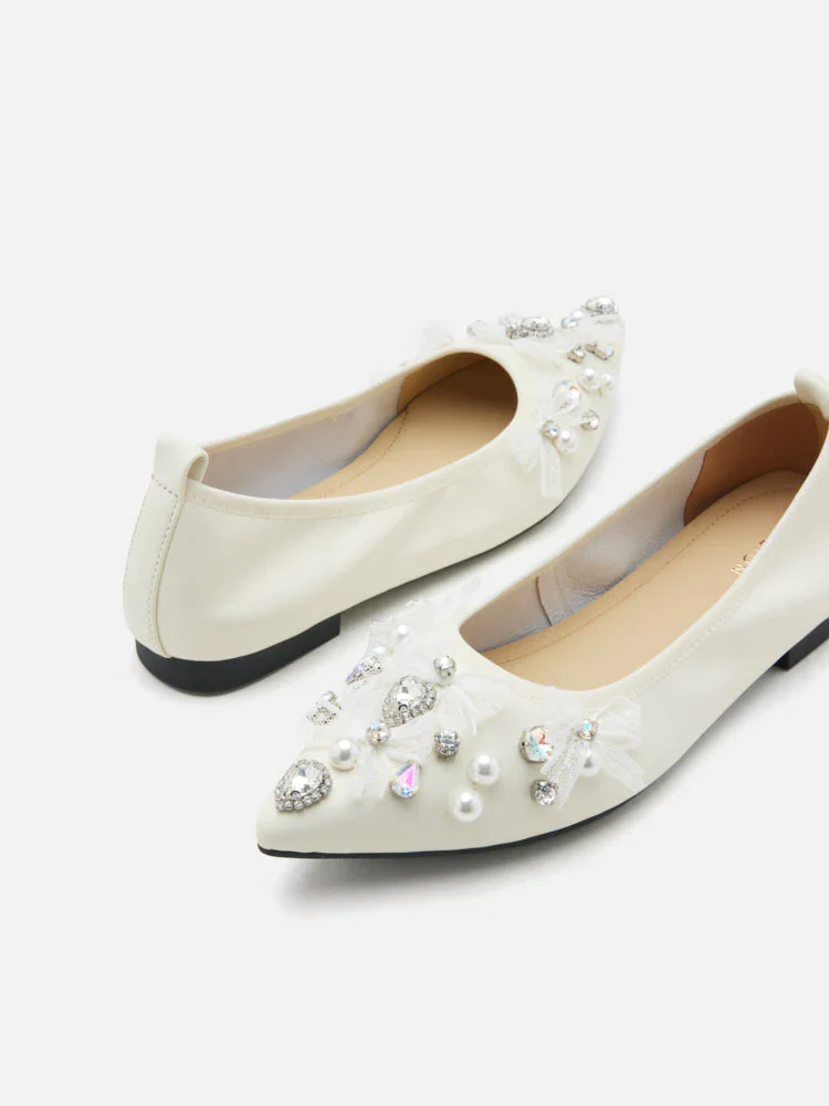 Alasdair Embellished Pointed Toe Flats - Image 3