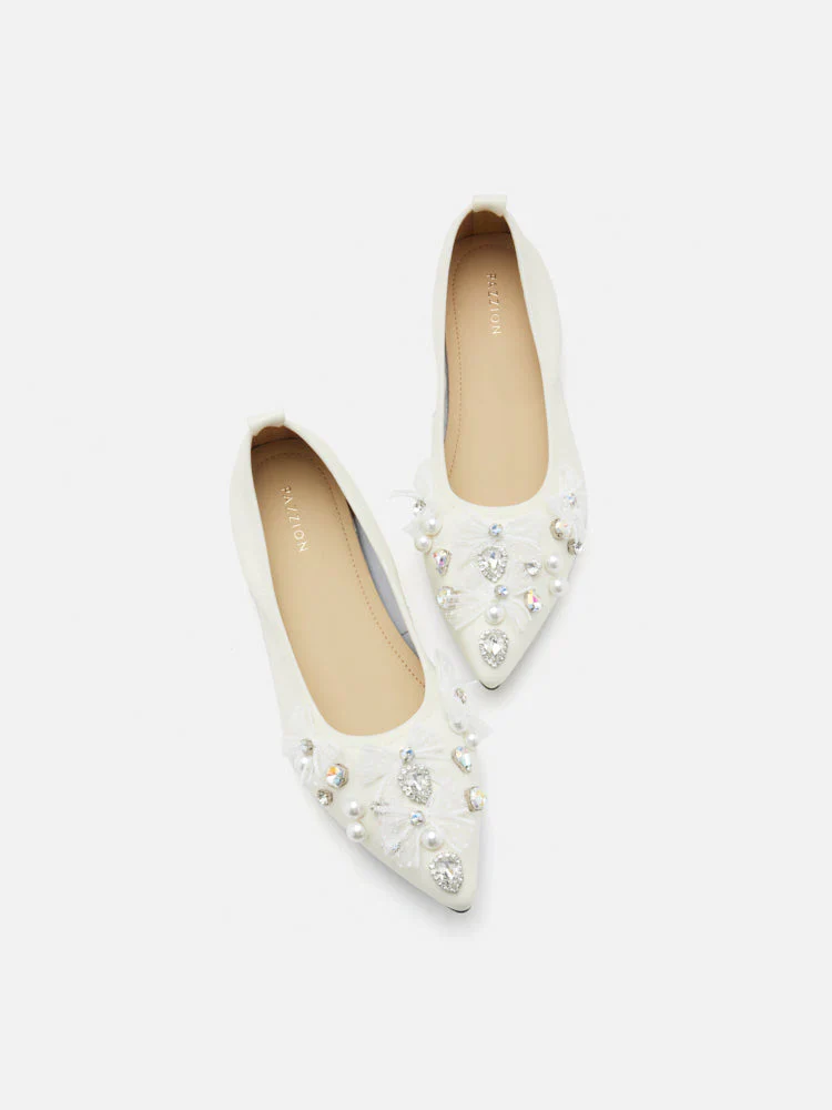 Alasdair Embellished Pointed Toe Flats - Image 6