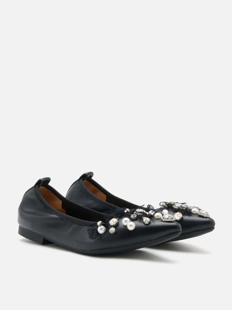 Alasdair Embellished Pointed Toe Flats - Image 8