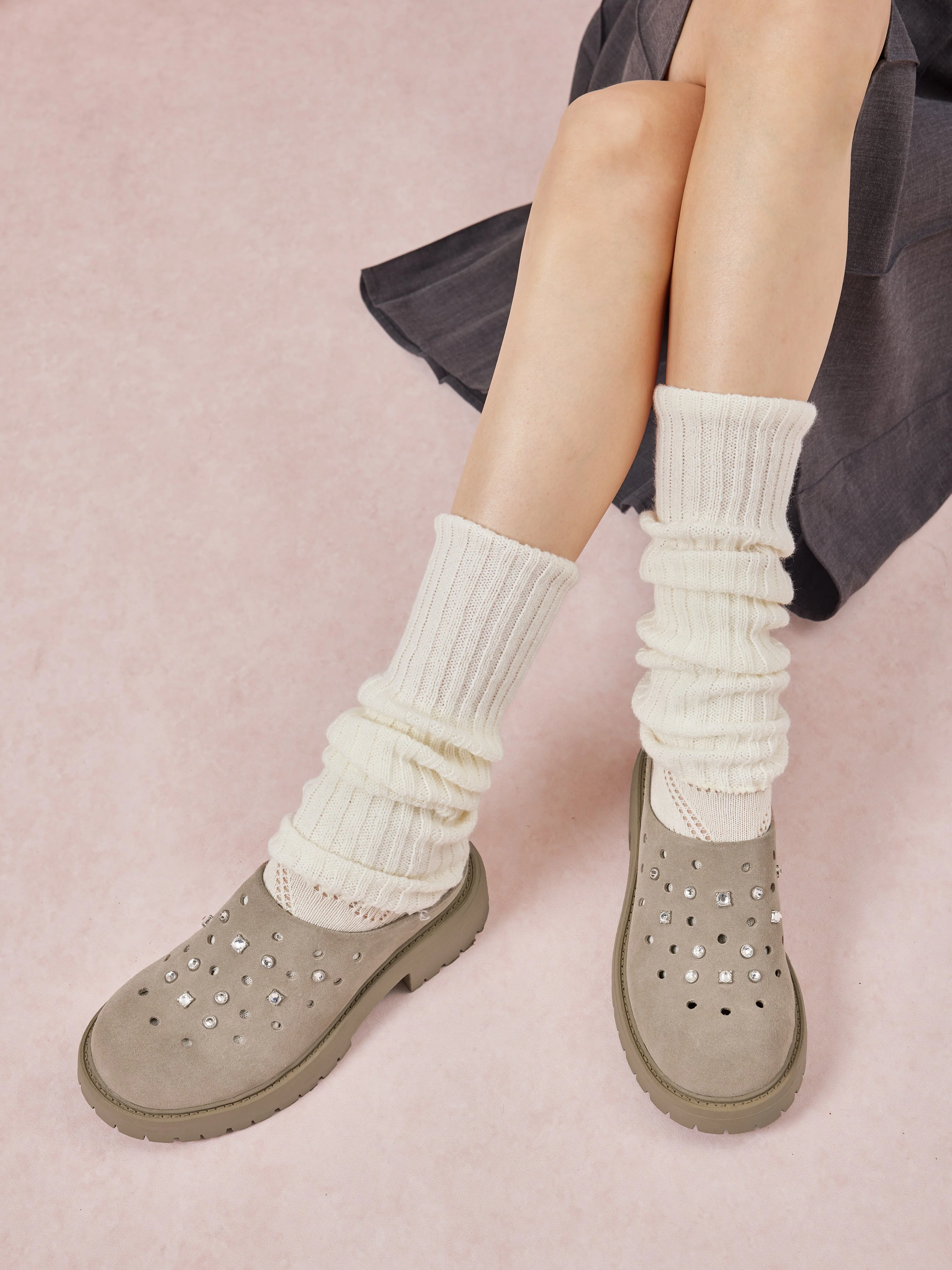 Collette Suede Embellished Clog Mules - Image 7