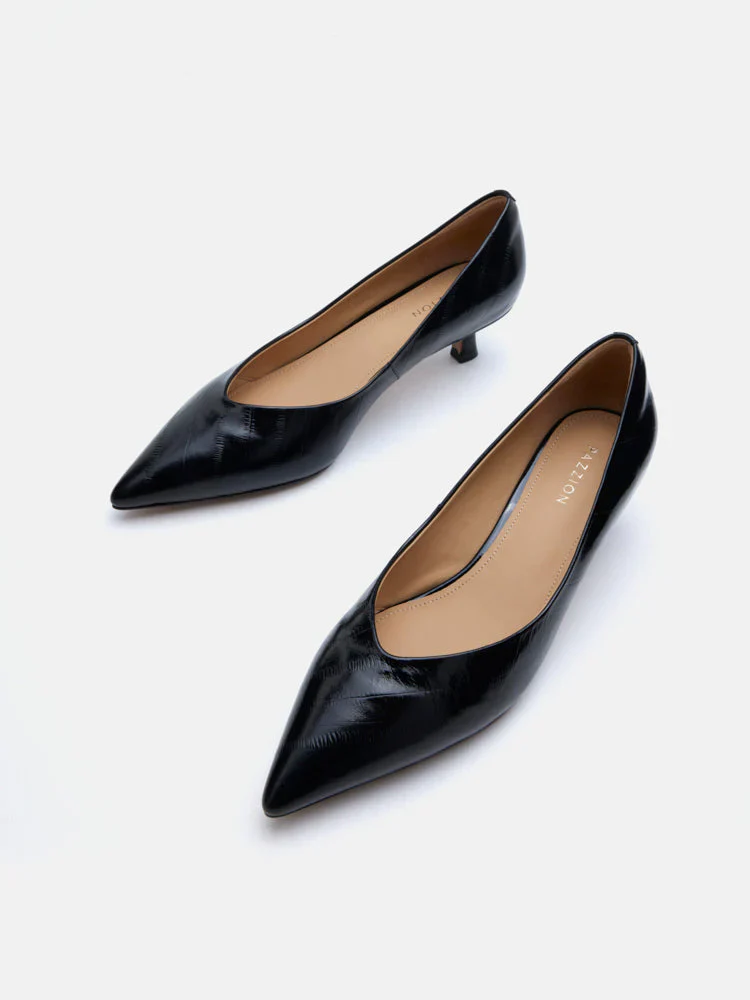 Claudia Embossed Pointed Toe Heels - Image 10