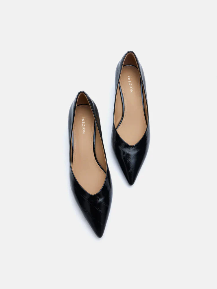 Claudia Embossed Pointed Toe Heels - Image 13