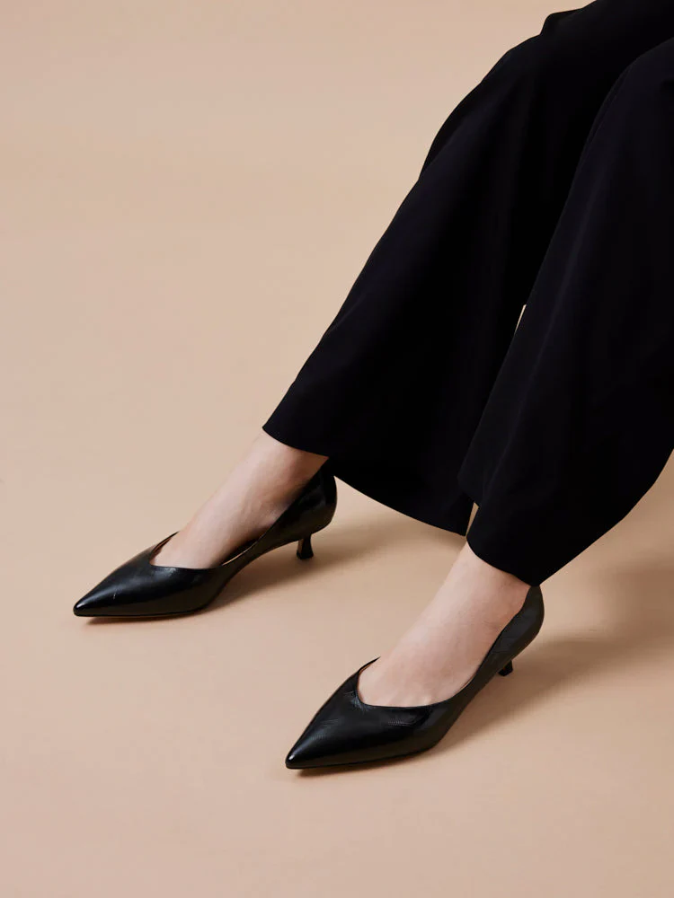 Claudia Embossed Pointed Toe Heels - Image 9