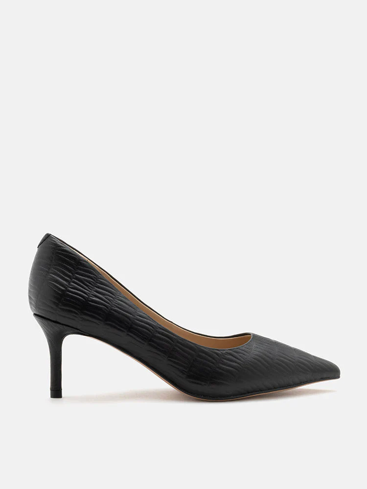 Adrianna Embossed Leather Heels - Image 11