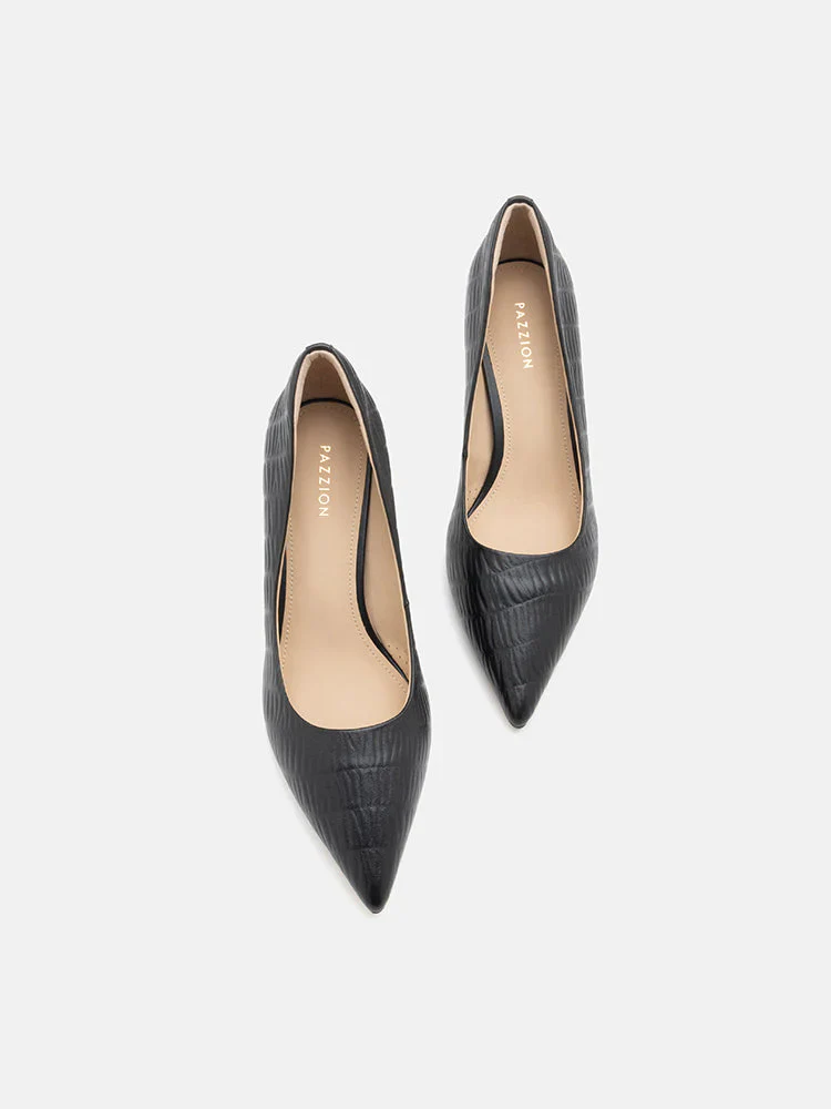 Adrianna Embossed Leather Heels - Image 13