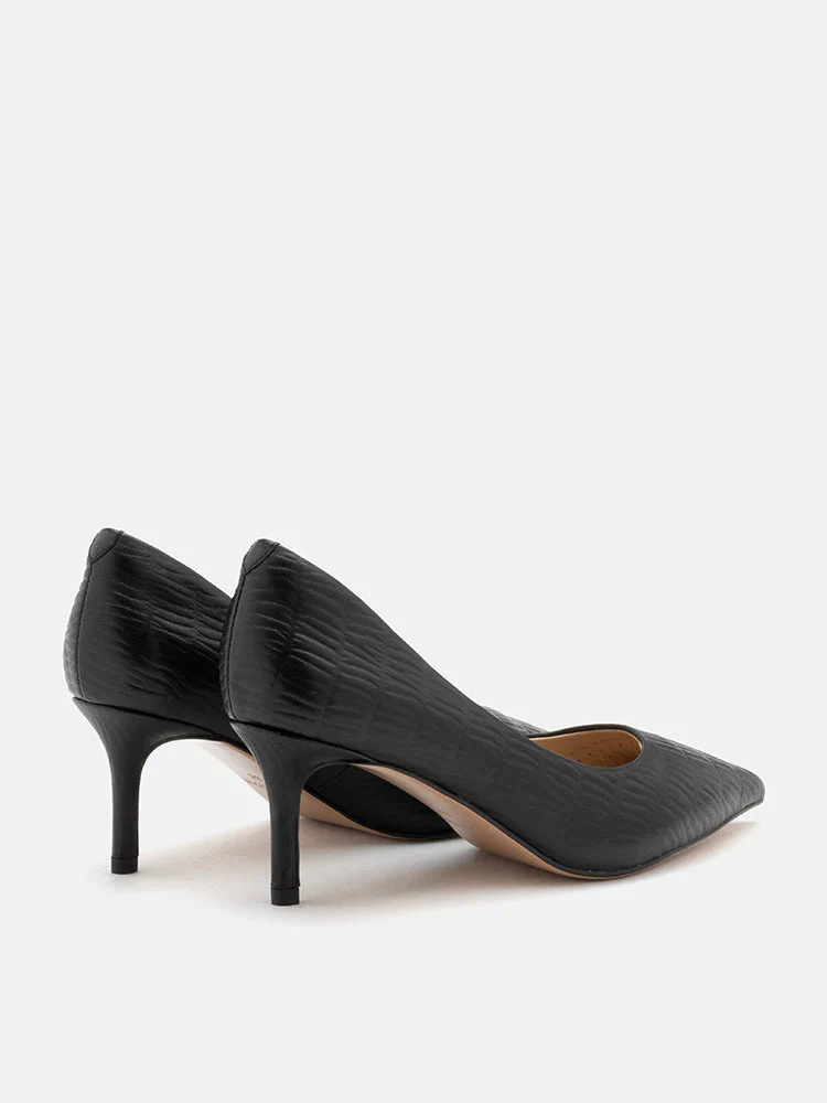 Adrianna Embossed Leather Heels - Image 14